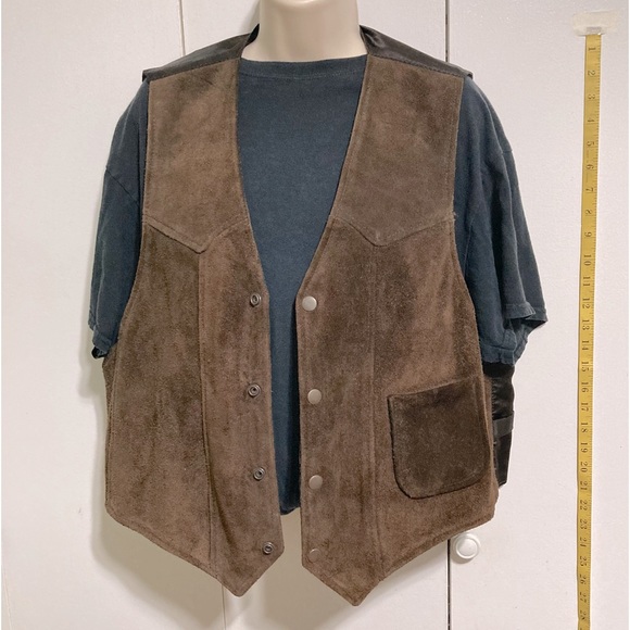 Nugget London Brown Genuine Suede Vest Men's Large - Picture 2 of 16